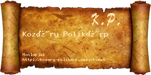 Kozáry Polikárp névjegykártya